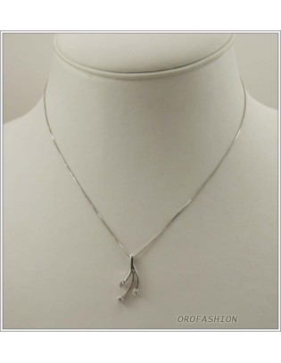 Girocollo oro bianco 18Kt trilogy di diamanti - 1651527