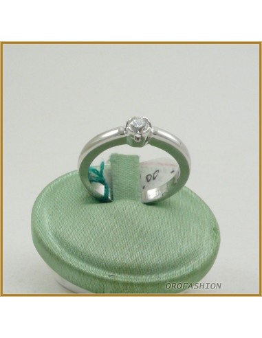 Anello oro bianco 18kt con diamante solitario - 22101518