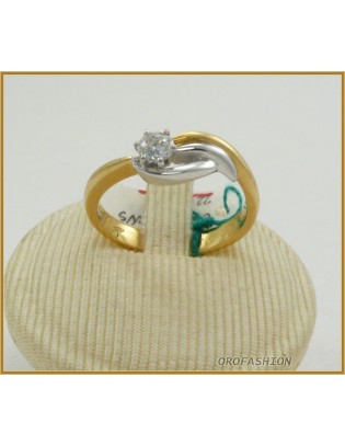 Anello oro bianco 18kt con diamante solitario - 22101521