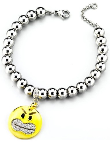 SALDI Bracciale acciaio DIMMIjewels Emoticons - Smile Stai alla larga DM-SMAL