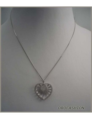 Girocollo in oro bianco fantasia diamanti Valore 920