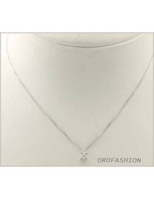 Girocollo in oro bianco 18Kt diamante solitario - 1312163