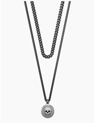 Necklace KIDULT MAN SYMBOLS stainless steel 316L - 751197 Teschio o...