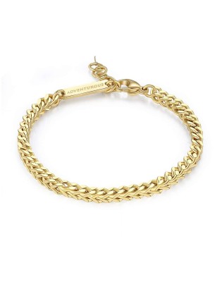 Bracciale S'AGAPO' UOMO RIPPLE Acciaio 316L SRP56 Gold  a solo 17,6...