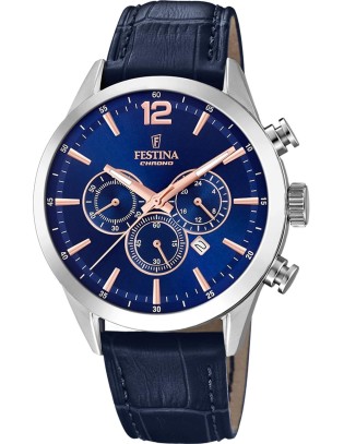 Orologio FESTINA Gent Cronografo in Pelle F20542/4 in Offerta a 95,...