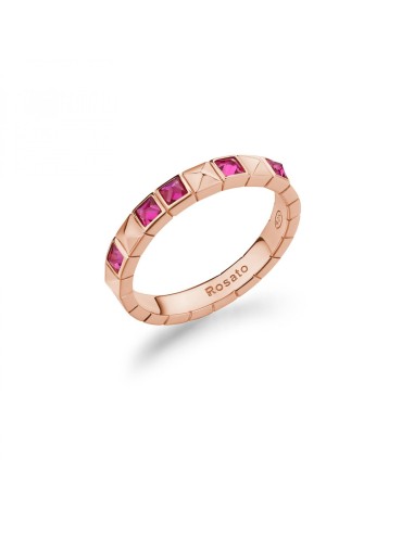 Saldi Anello ROSATO Cubica fedina in Argento 925 - RZCU93C Mis. 16 ...