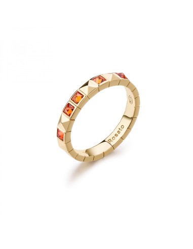 Anello ROSATO Cubica fedina in Argento 925  RZCU94B Mis. 14 Gold o...