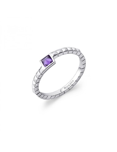 Anello ROSATO Cubica in Argento 925  RZCU98C Mis. 16 Silver only 2...