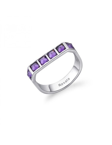 Saldi Anello ROSATO Cubica in Argento 925 - RZCU95D Mis. 18 Silver ...