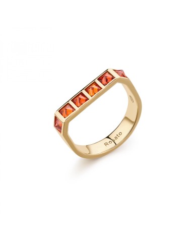 Saldi Anello ROSATO Cubica in Argento 925 - RZCU97D Mis. 18 Gold  a...