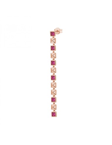 Saldi Mono Orecchino ROSATO Cubica in argento 925 - RZCU81 Rose Gol...