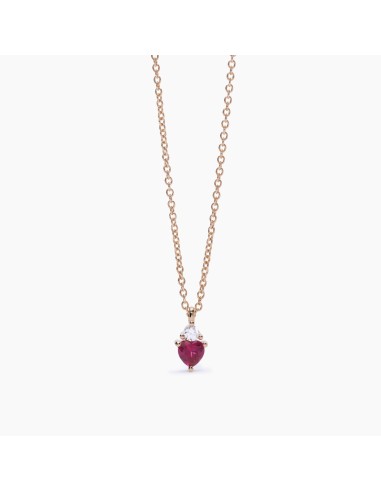 Collana MABINA in argento 925 rosato Royal Rubino 553499 only 39,00...