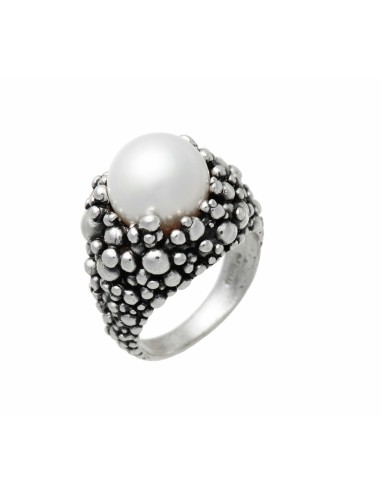Anello GIOVANNI RASPINI Drops Perlage in Argento 925 11098/18  a so...