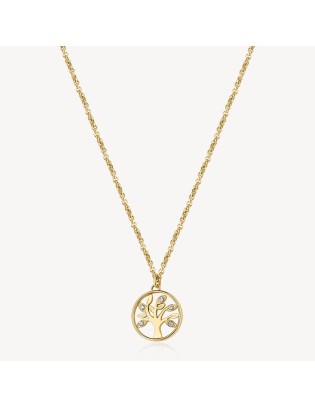 Collana BROSWAY CHAKRA in acciaio 316L dorato BHKN094 Albero della ...