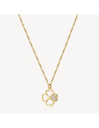 Collana BROSWAY CHAKRA in acciaio 316L dorato BHKN092 Quadrifoglio ...