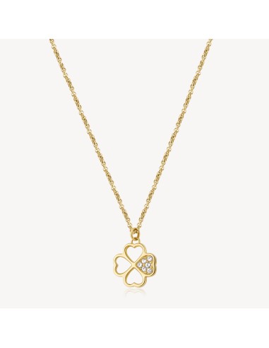 Collana BROSWAY CHAKRA in acciaio 316L dorato BHKN092 Quadrifoglio ...