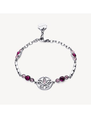 Bracciale BROSWAY CHAKRA MISTICI in acciaio 316L BHKB112 Loto  a so...