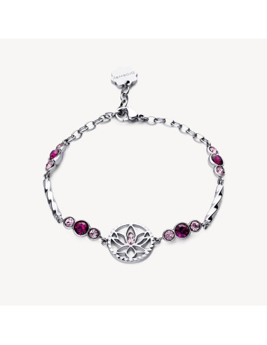 Bracciale BROSWAY CHAKRA MISTICI in acciaio 316L BHKB112 Loto  a so...