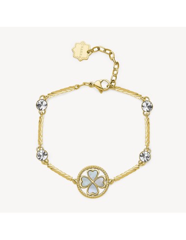 Bracciale BROSWAY CHAKRA in acciaio 316L dorato BHKB152 Quadrifogli...