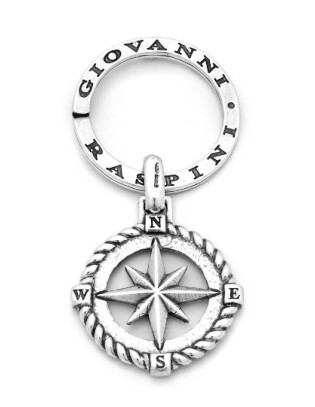 Portachiavi Uomo GIOVANNI RASPINI Rosa dei Venti in argento 925 113...