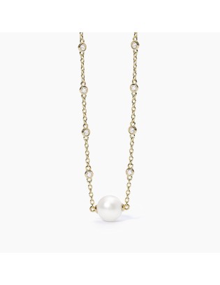 Collana MABINA Duchessa in argento 925 dorato perla e punti luce 55...