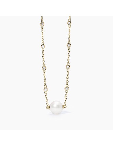 Collana MABINA Duchessa in argento 925 dorato perla e punti luce 55...