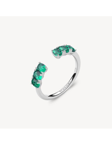 Anello BROSWAY FANCY in argento 925 e cubic zirconia emerald FLG10B...