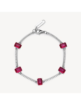 Bracciale BROSWAY FANCY in argento 925 e cubic zirconia ruby FPR04 ...
