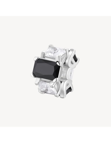 Charm BROSWAY FANCY in argento rodiato 925 e cubic zirconia neri FM...