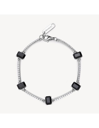 Bracciale BROSWAY FANCY in argento rodiato 925 e cubic zirconia ner...