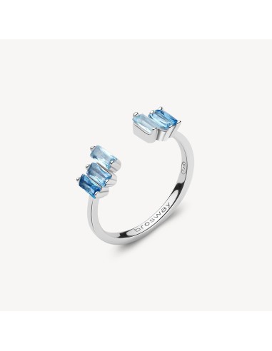 Anello BROSWAY FANCY in argento rodiato 925 e cubic zirconia neri l...
