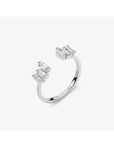 Anello BROSWAY FANCY in argento rodiato 925 e cubic zirconia FIW17B...