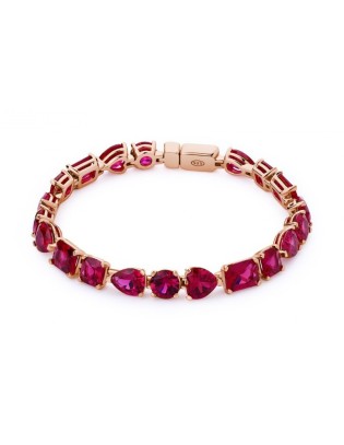 SALDI Bracciale ROSATO Snodato in argento 925 placcato oro rosa e c...