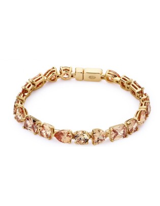 Bracciale ROSATO Snodato in argento 925 placcato oro e cubic zircon...