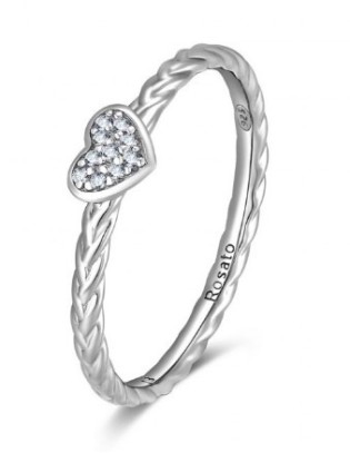 Anello ROSATO in argento 925 e cubic zirconia RZA017B Misura 14 onl...
