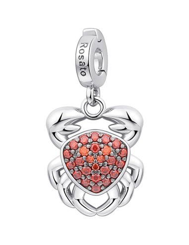 Charm ROSATO in argento 925 e cubic zirconia RZ198R Granchio only 4...