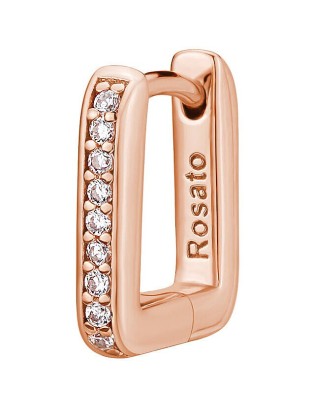 Orecchino ROSATO in argento 925 placcato oro rosa e cubic zirconia ...