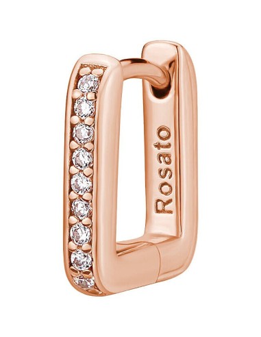 Orecchino ROSATO in argento 925 placcato oro rosa e cubic zirconia ...