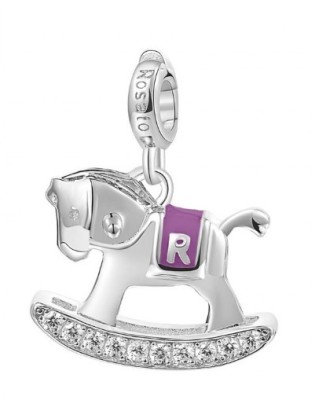 Charm ROSATO in argento 925 e cubic zirconia RZ026R Cavalluccio onl...