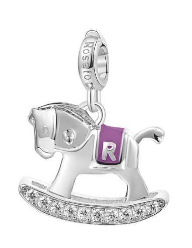 Charm ROSATO in argento 925 e cubic zirconia RZ026R Cavalluccio  a ...