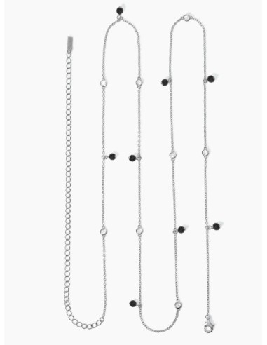 Catena girovita MABINA in argento 925 e agata nera 553608 only 75,0...
