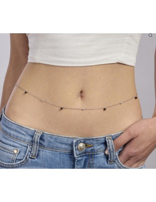 Catena girovita MABINA in argento 925 e agata nera 553608 only 75,0... 2