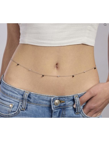 Catena girovita MABINA in argento 925 e agata nera 553608 only 75,0...