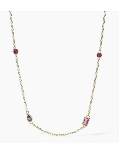 Collana MABINA Rainbow in argento 925 dorato e cubic zirconia multi...