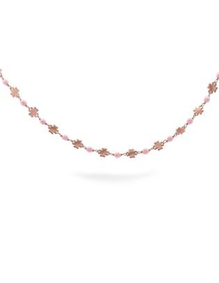 Girocollo RUE DES MILLE in argento 925 rosato e pietre rosa GR-016-...