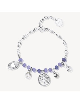 Bracciale BROSWAY CHAKRA MISTICI in acciaio e pietre naturali BHKB1...