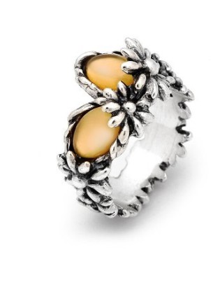 Anello GIOVANNI RASPINI  Daisy in argento 925 con madreperla e cristallo di rocca 11739/16 Misura 16