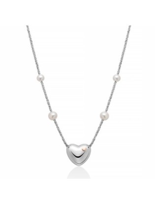 Collana MILUNA Miss Italia in argento e perle con cuore centrale PC...