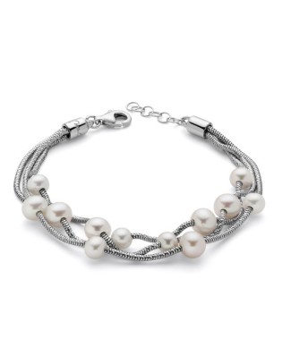 Bracciale MILUNA Miss Italia multifilo in argento con perle PBR2833...