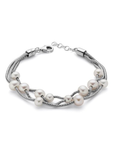 Bracciale MILUNA Miss Italia multifilo in argento con perle PBR2833...